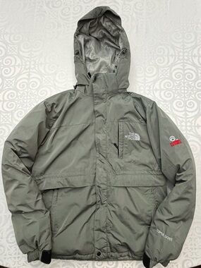 The North Face Vintage Men Olive Green Insulated Hooded Jacket Size Large